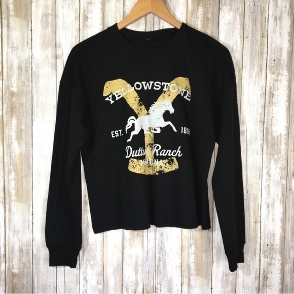 NWT Yellowstone Black Sweatshirt - Picture 2 of 6